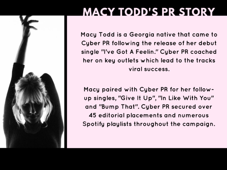 Macy Todd - Music PR Case Study 