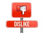 Dislike road sign. Thumb down Sign